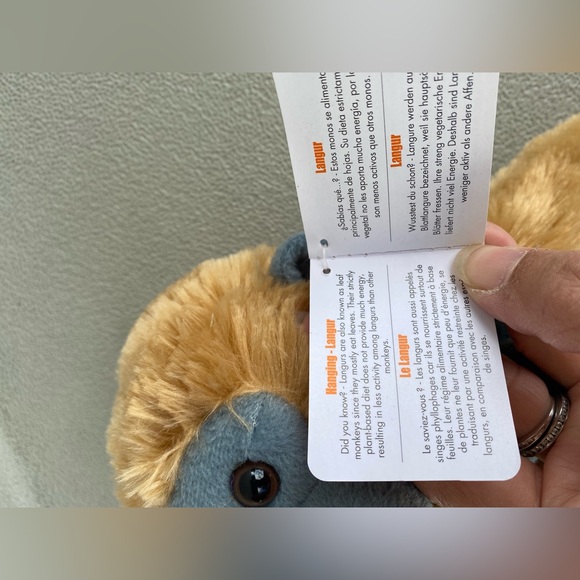 Wild Republic Hanging Monkey Plush Gray Brown Langur Stuffed Animal Mom & Baby - Picture 2 of 8